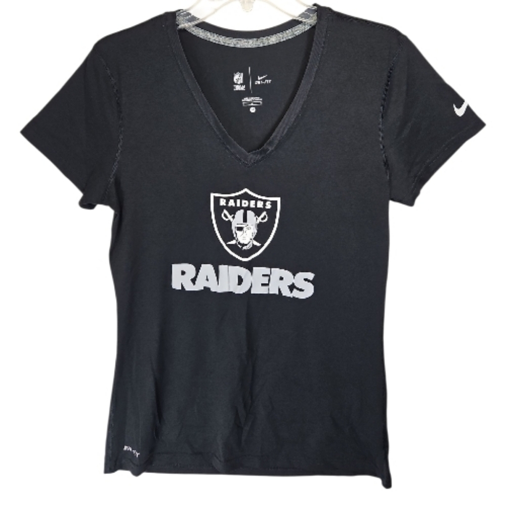 Nike Dri Fit NFL Raiders Oakland/Las Vegas V-neck  T-Shirt Size M